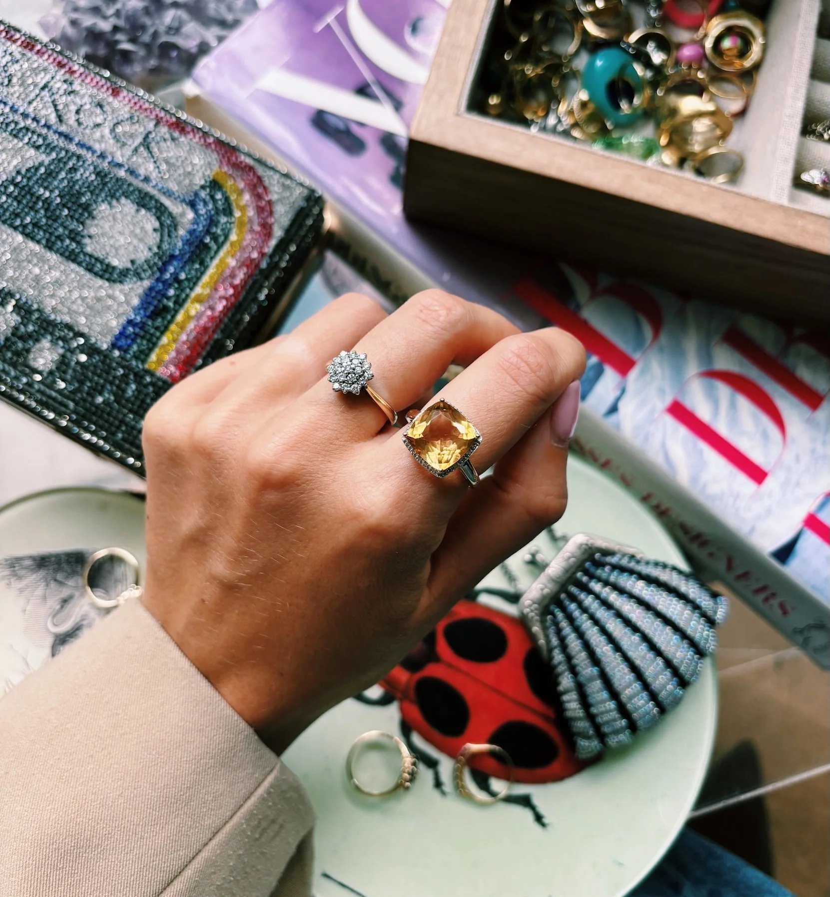 Vintage Solar Reverie Ring 9K