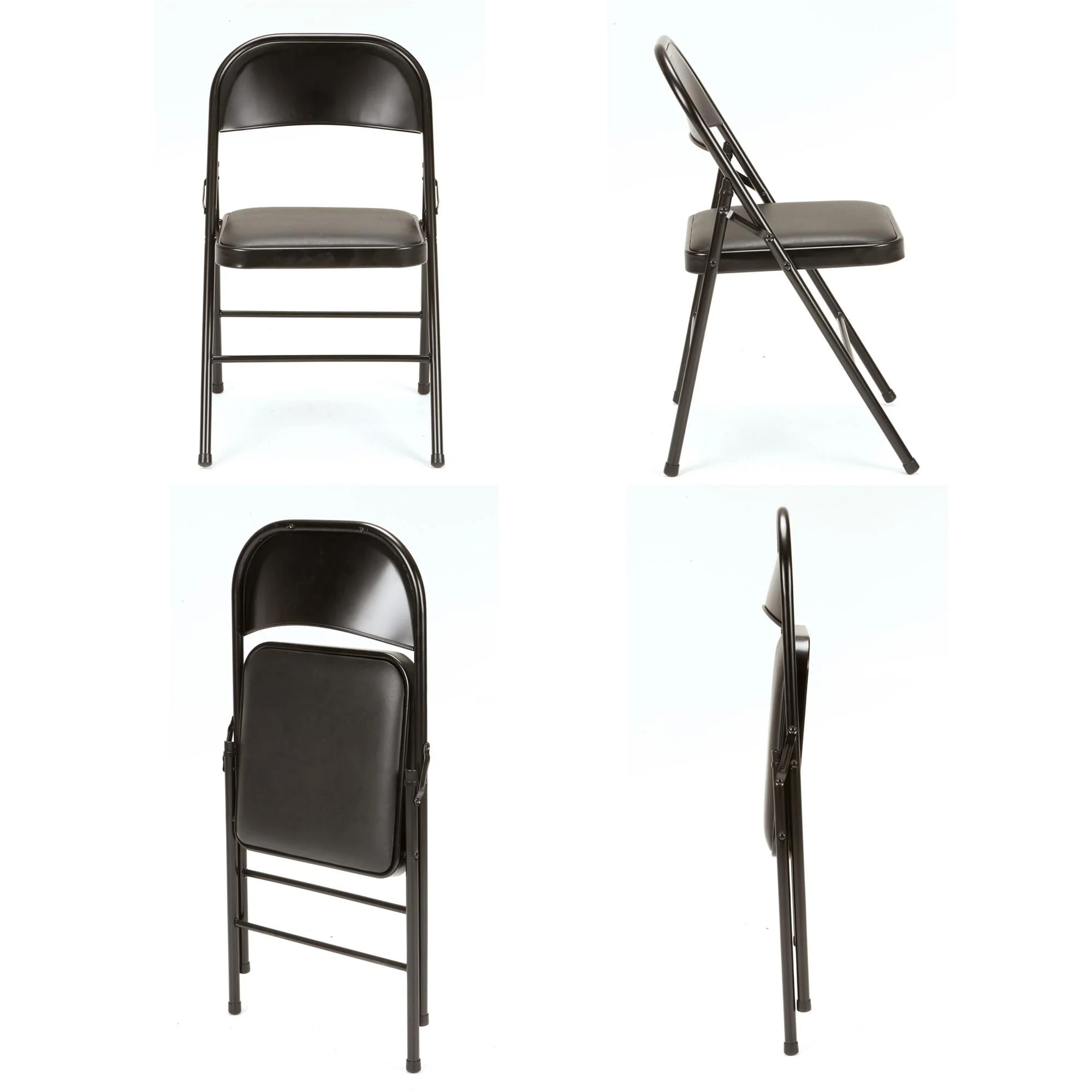 Mainstays Vinyl Folding Chair (4 Pack), Black - Image 7