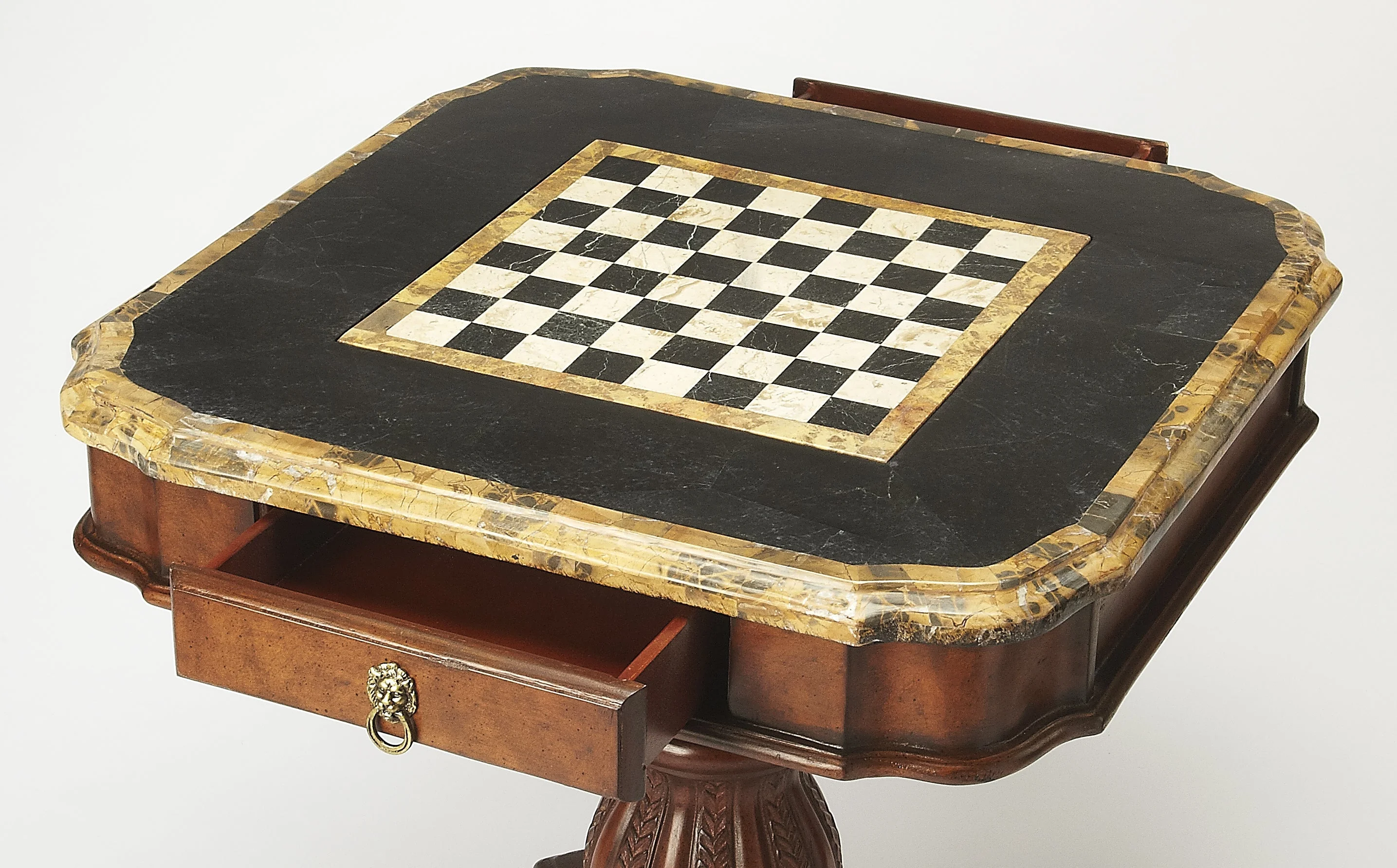 Butler Specialty Heritage Wood Brown Square Pedestal Game Table - Image 2