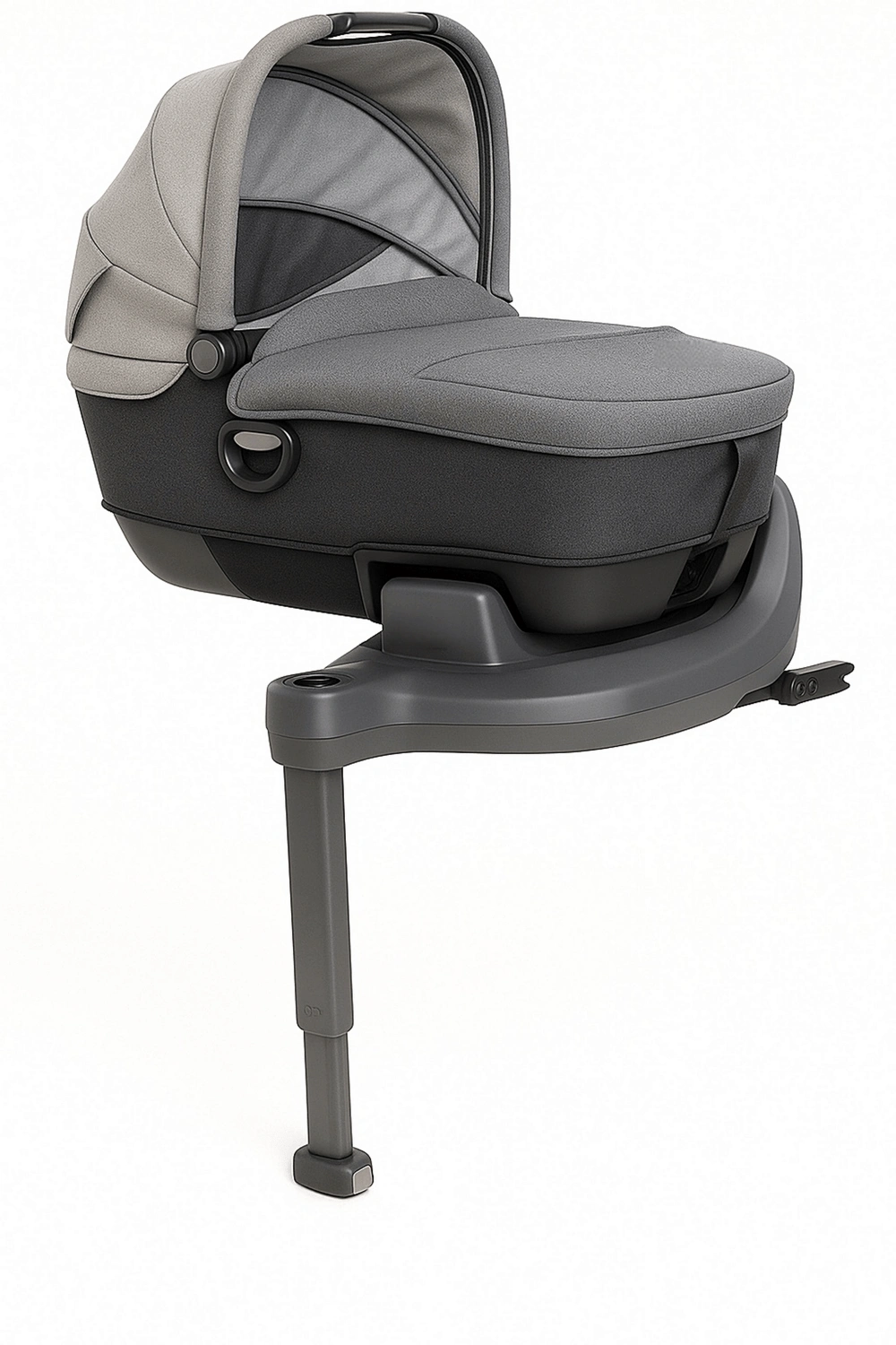 Asientos de coche, capazo con base fija para recién nacidos, hasta 10 kg, colchado protector y estructura envolvente, color gris claro, apto para 0-1 año