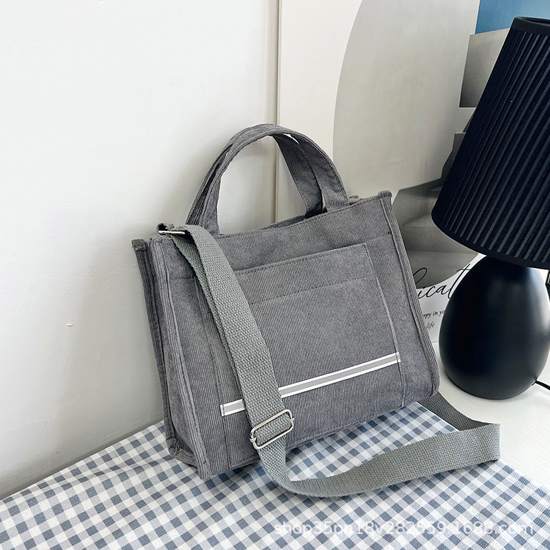 Women's Corduroy Bag 2024 New Small Square Bag Japanese Sweet Style Personalized Handbag Shoulder Crossbody Bag Wholesale