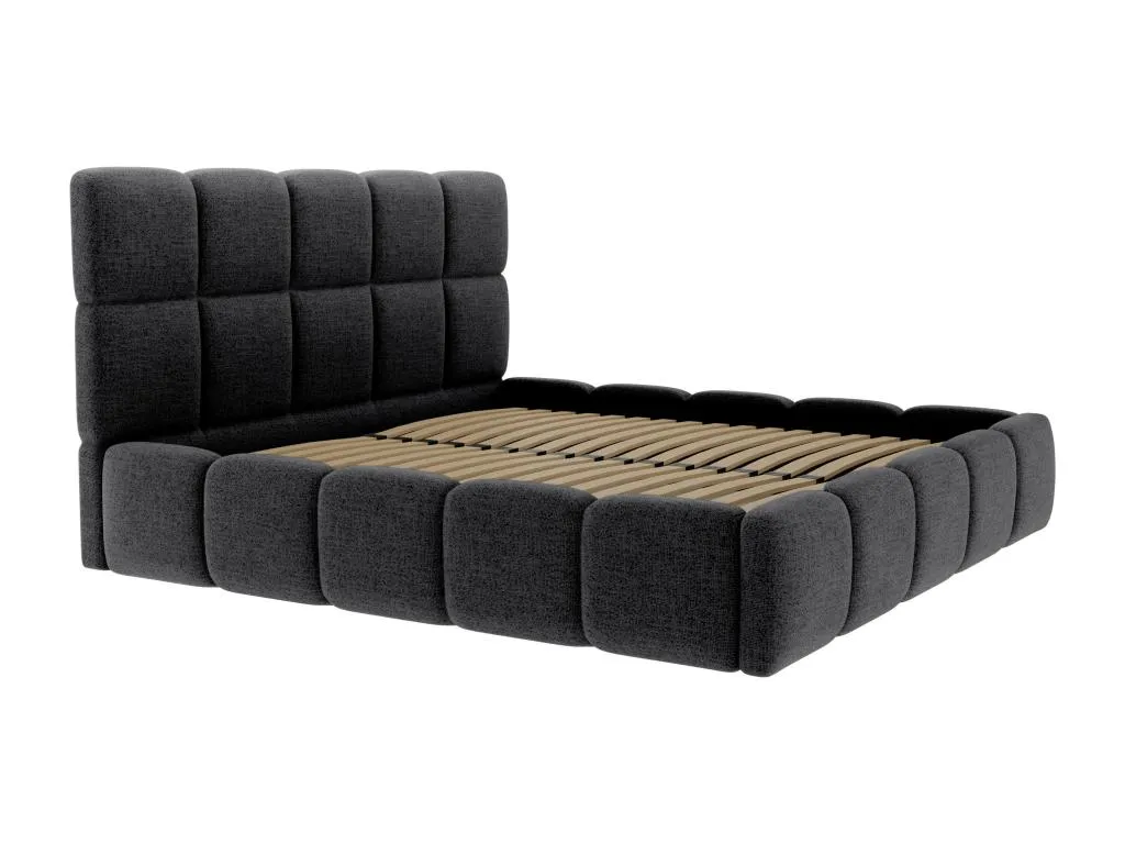 Canapé abatible de 140x190 cm - Tela texturizada - Negro Colchón - Sancaldeco UNGZ72284