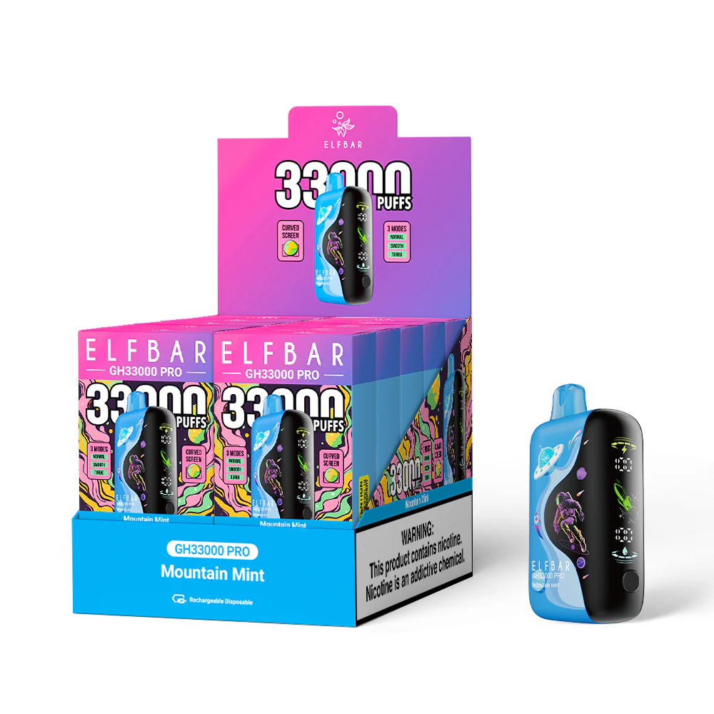 ELFBAR GH33000 PRO cigarette électronique jetable rechargeable (toutes les saveurs)