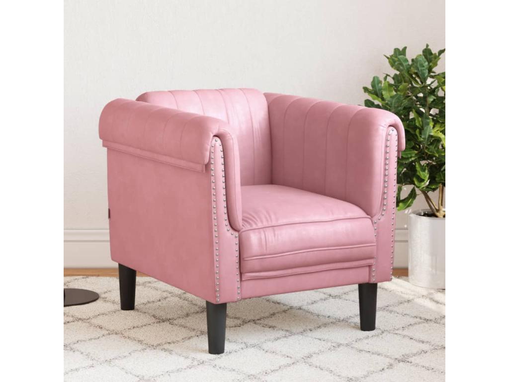Sillón de terciopelo rosa