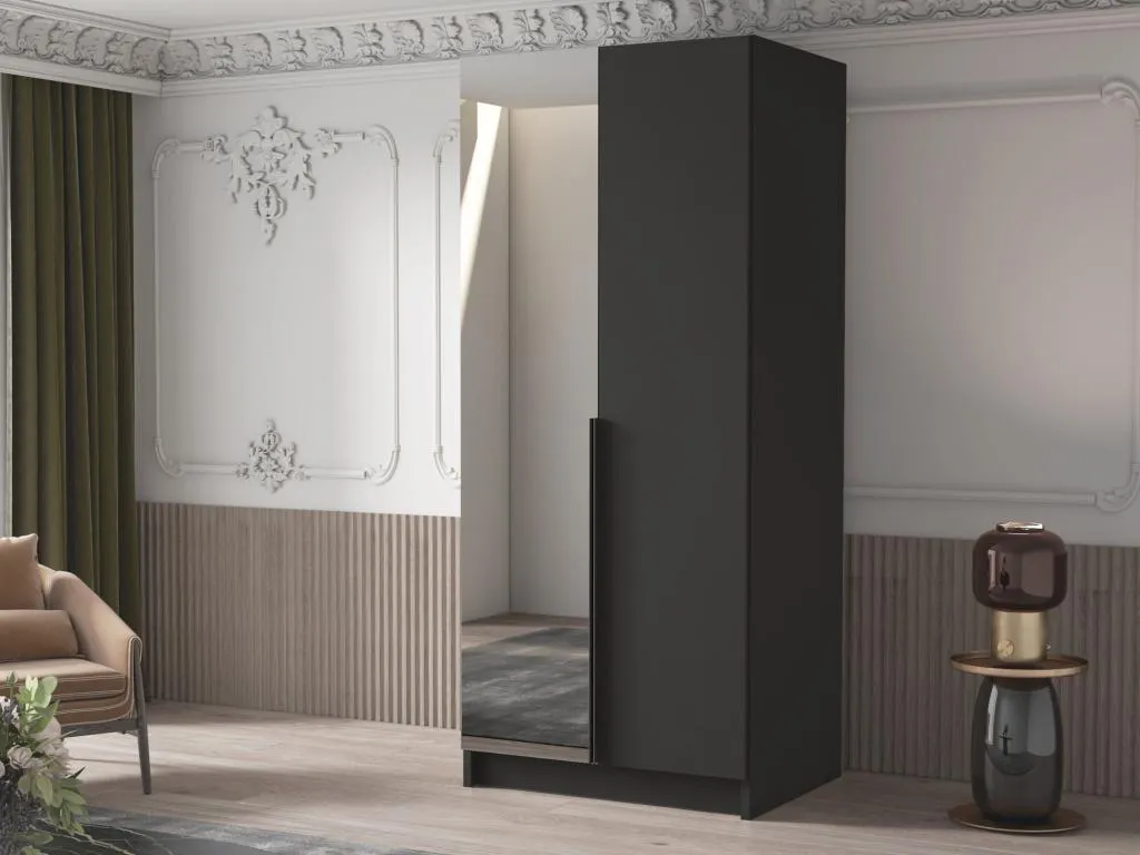 Armario Lluesmamuebles 201 Negro 215x100x58cm Puertas de armario - Con bisagras