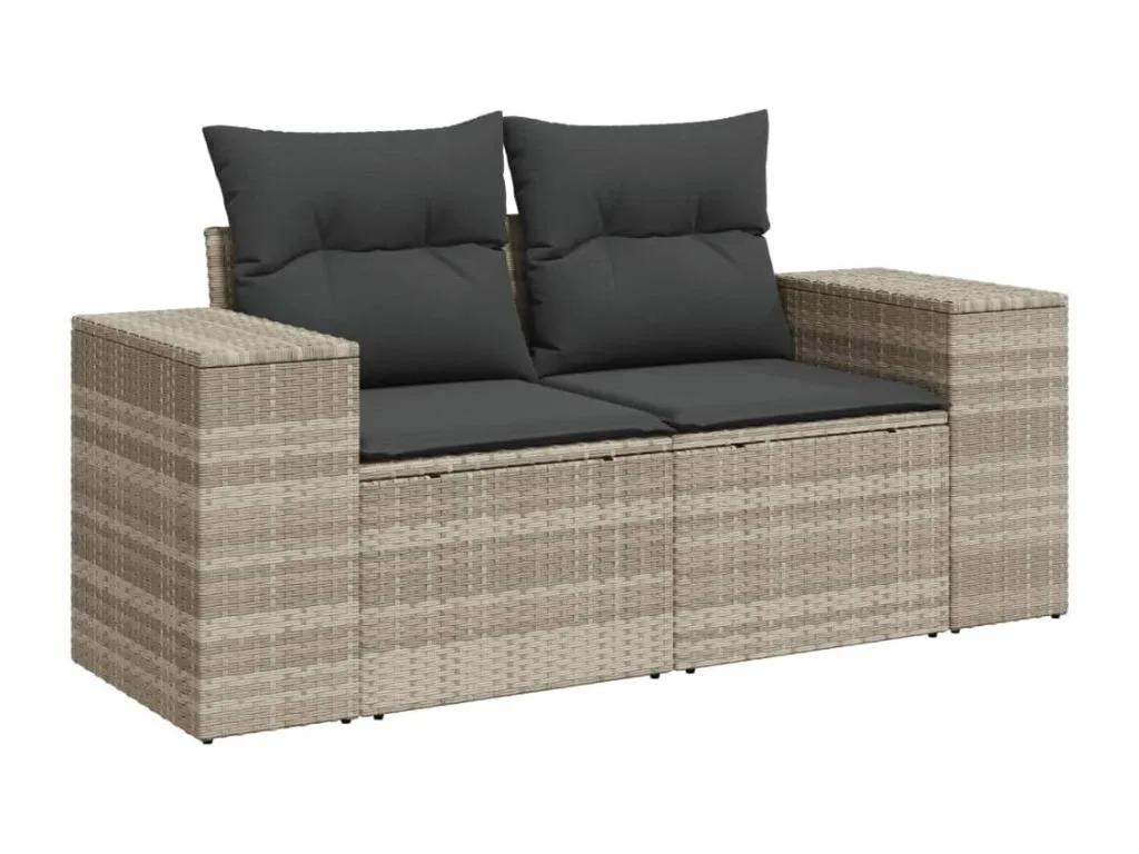 Set de sofás de jardín 6 pzas y cojines ratán sintético gris lvto90132