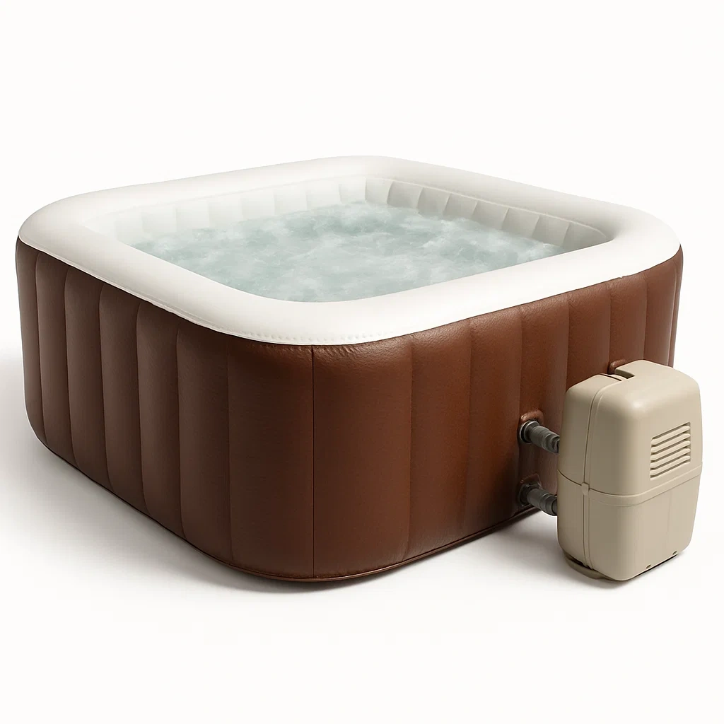 Spas hinchables 185x185x71 cm 2 personas cuadrado marrón/blanco yQblzTa319yk