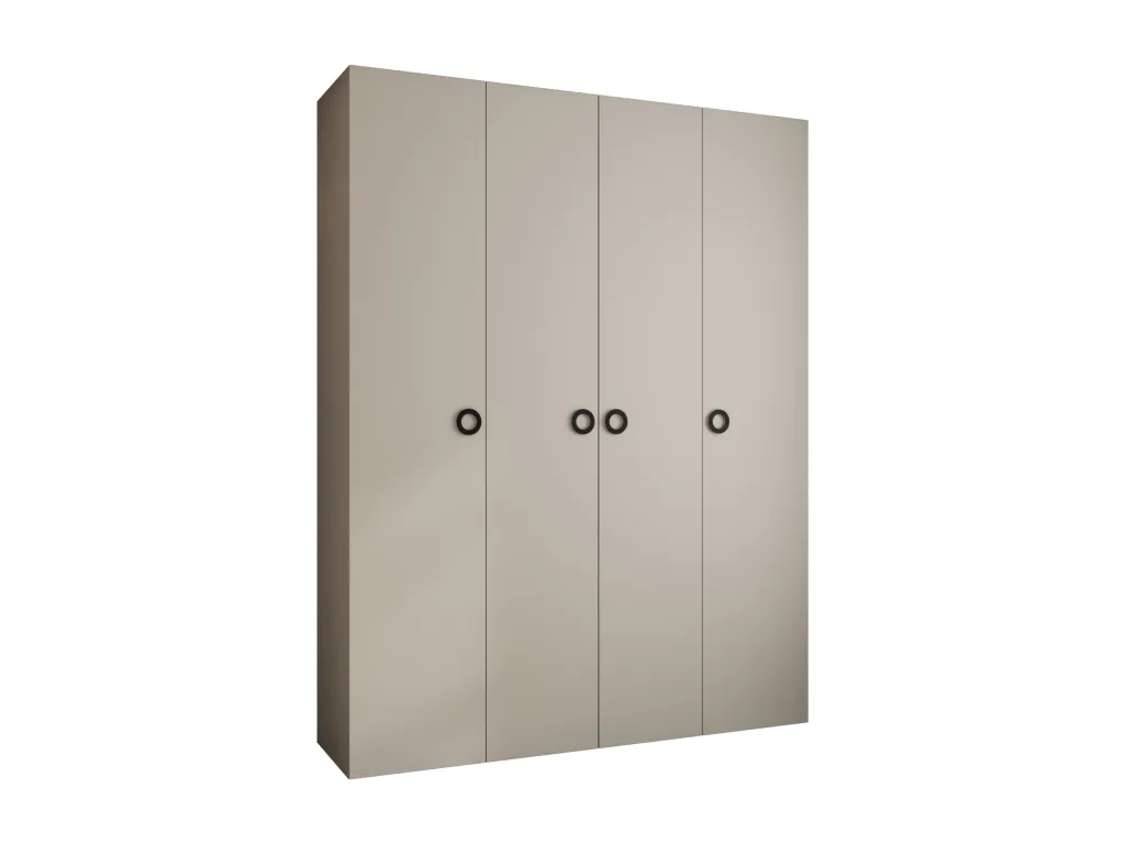 Armario Hogarmini 1 con puertas batientes 245.5/190/40 4 puertas (cachemira/negro) zyuk85111