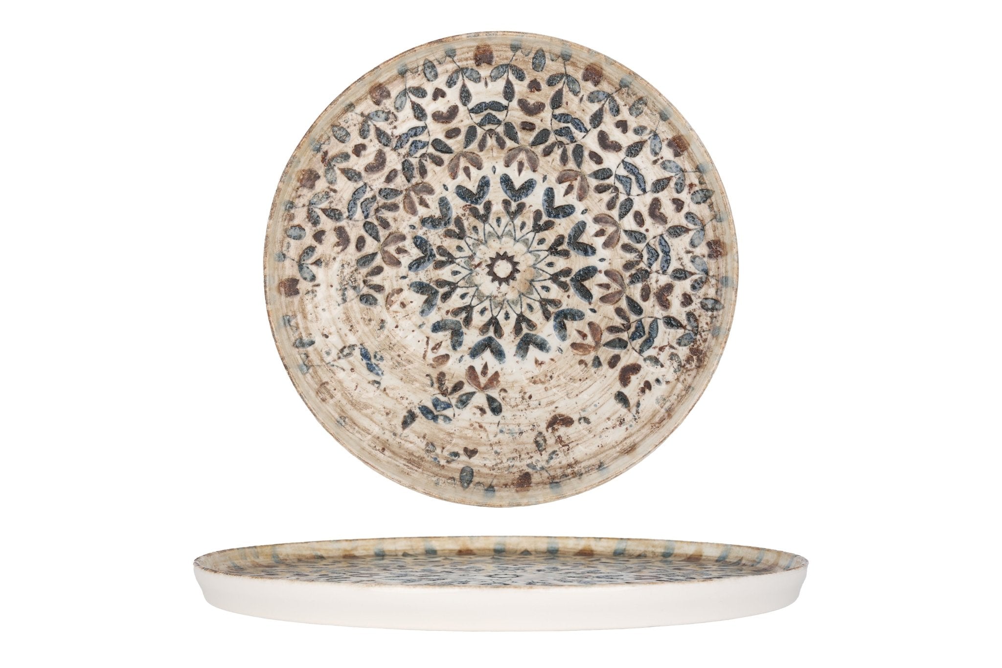 Rinart Gebaksbord - Aztec - Porselein - 24 cm - set van 6