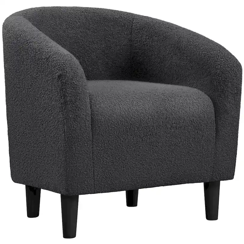 Yaheetech Club Chair Accent Barrel Chair Upholstered Arm Chair