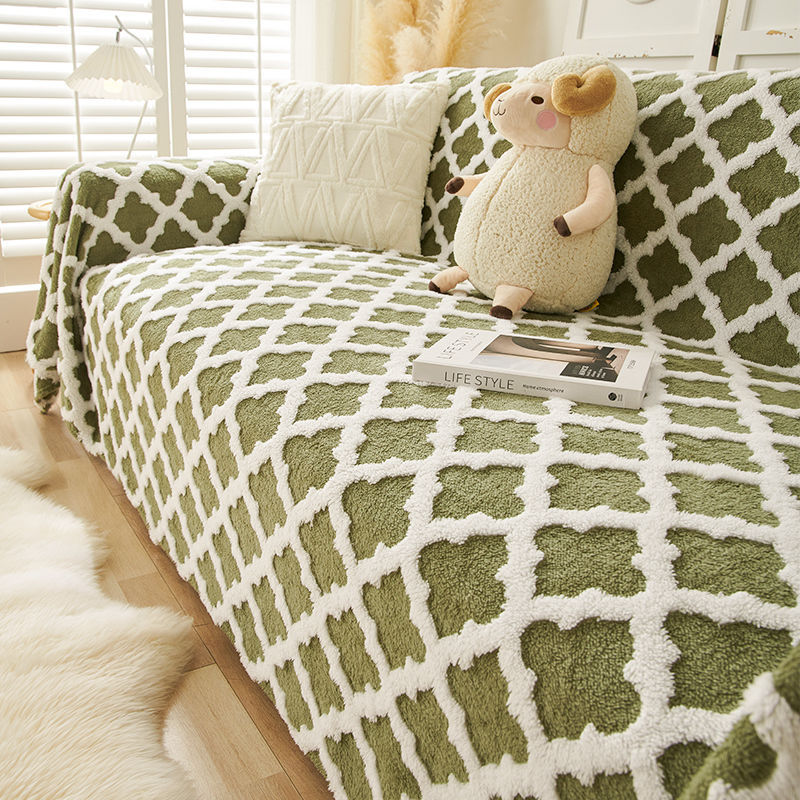 Modern Non-slip Sofa Cover Colorblock Anti-scratch Home Protective Couch Cover