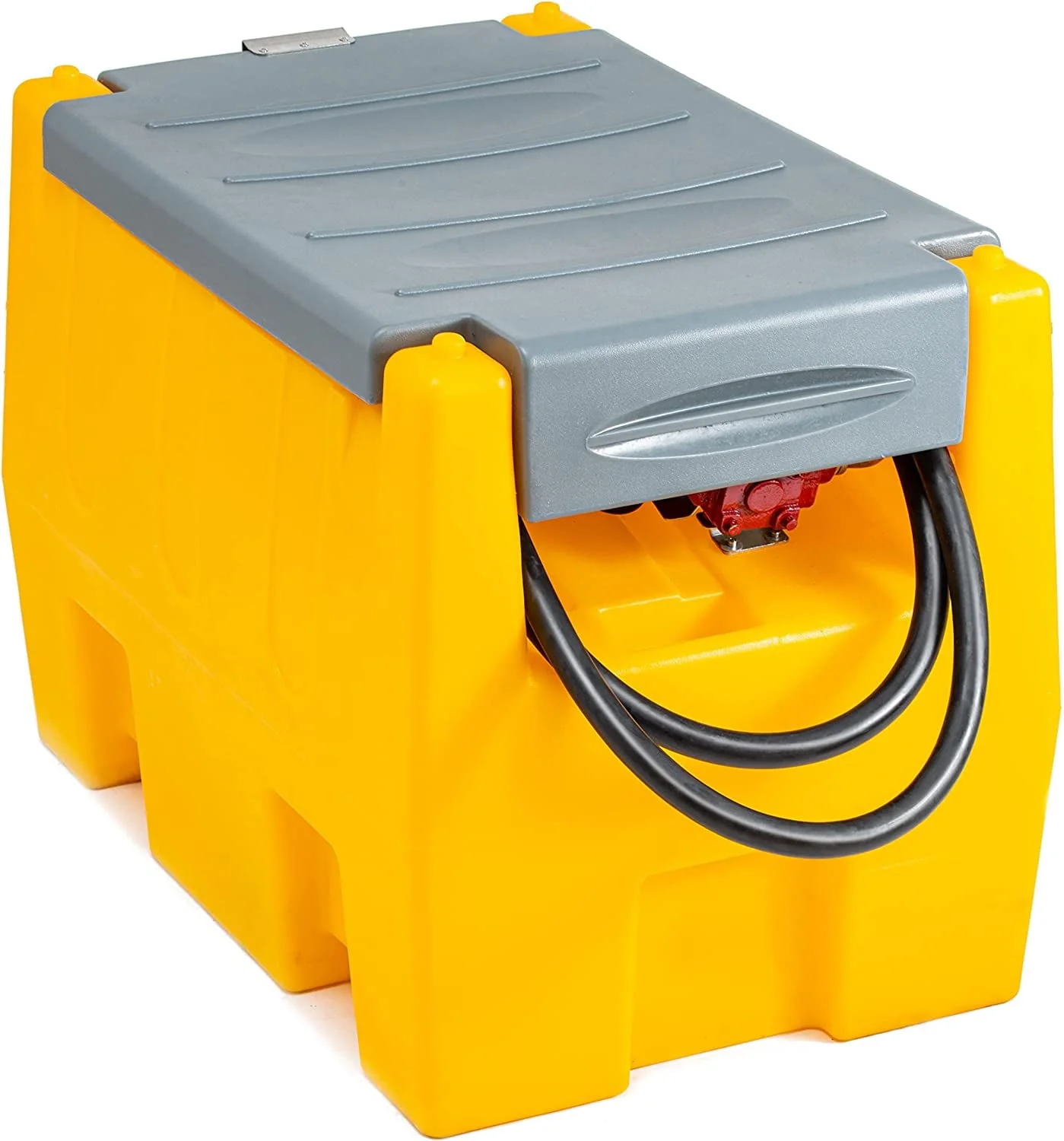 58 Gallon Gasoline Tank, Portable Fuel Tank with 12V Electric Fuel Transfer Pump, 40 GPM Gasoline Fuel Tank with 4 Meters Hose for Gasoline Transportation (Yellow, 58 gal)