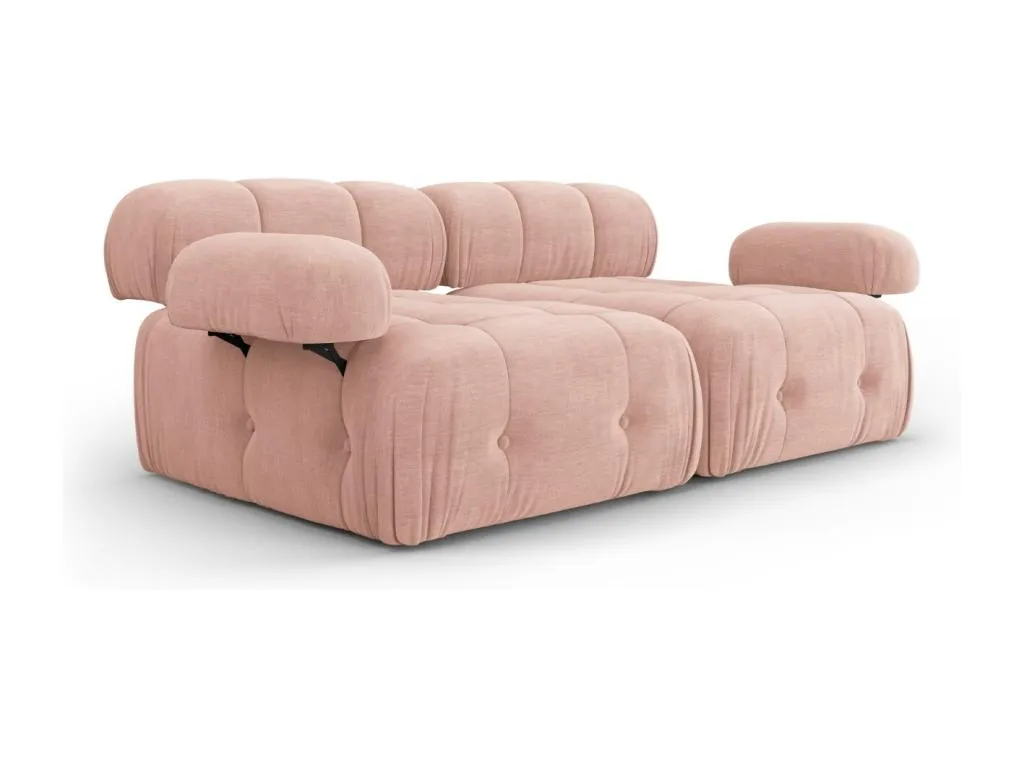 Homepleno - Sofá modular Homepleno 2 plazas de tejido estructural rosa - 192x96x71cm 53764hkca