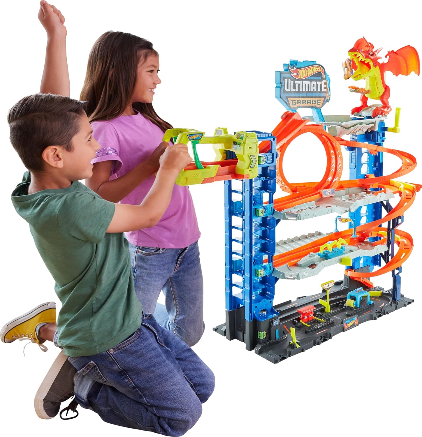 WAYFAIR Hot Wheels City Ultimate Garage Playset With 2 Die-Cast Cars, Toy Storage For 50+ 1:64 Scale Cars, 4 Levels Of Track Play + 50-Pack Of 1:64 Scale Vehicles
