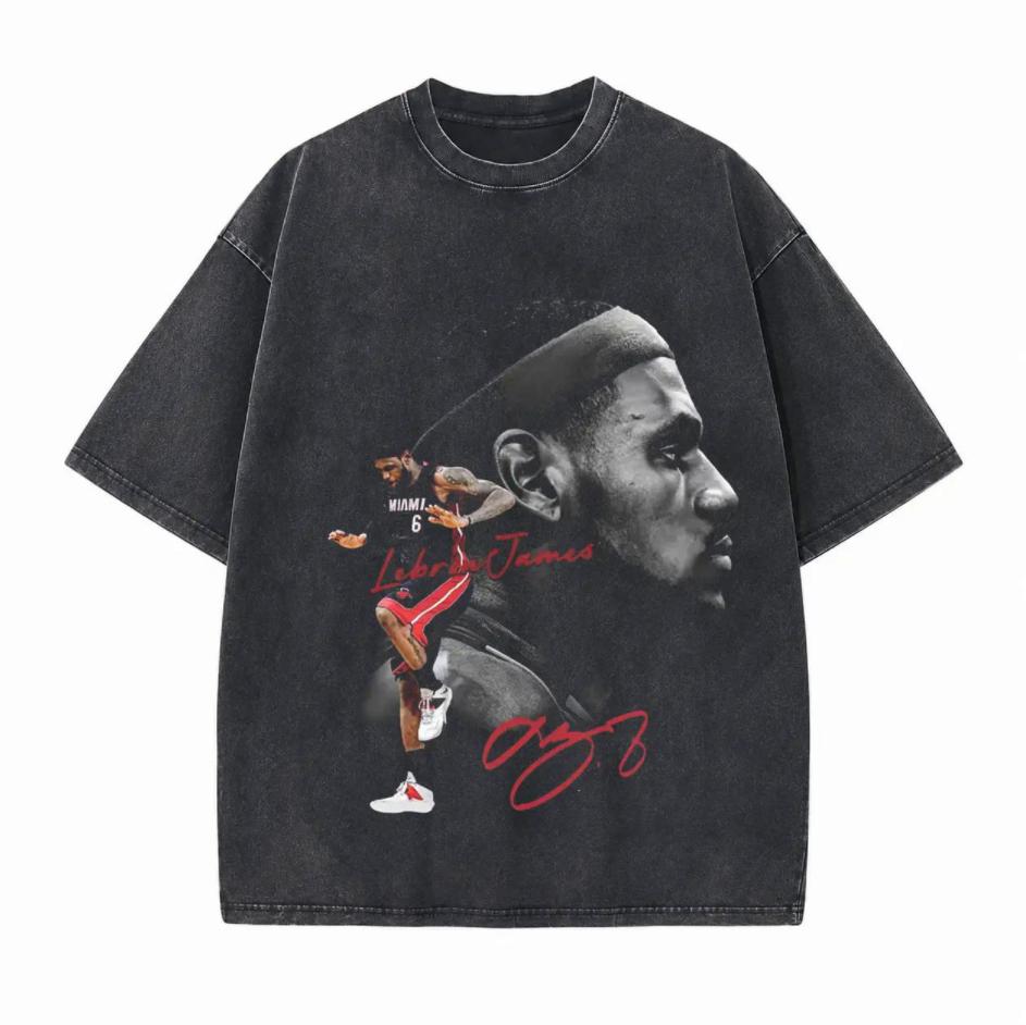 Vintage Legend Portrait Graphic Printed Unisex Washed T-Shirt