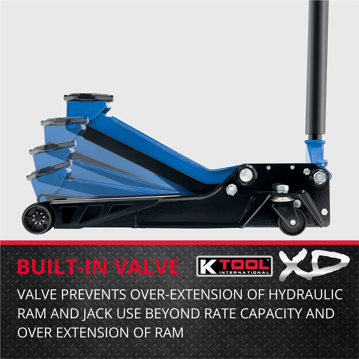 K-Tool INT022 3.5 Ton Low Profile Service Jack; Dual Pump Piston - Image 5