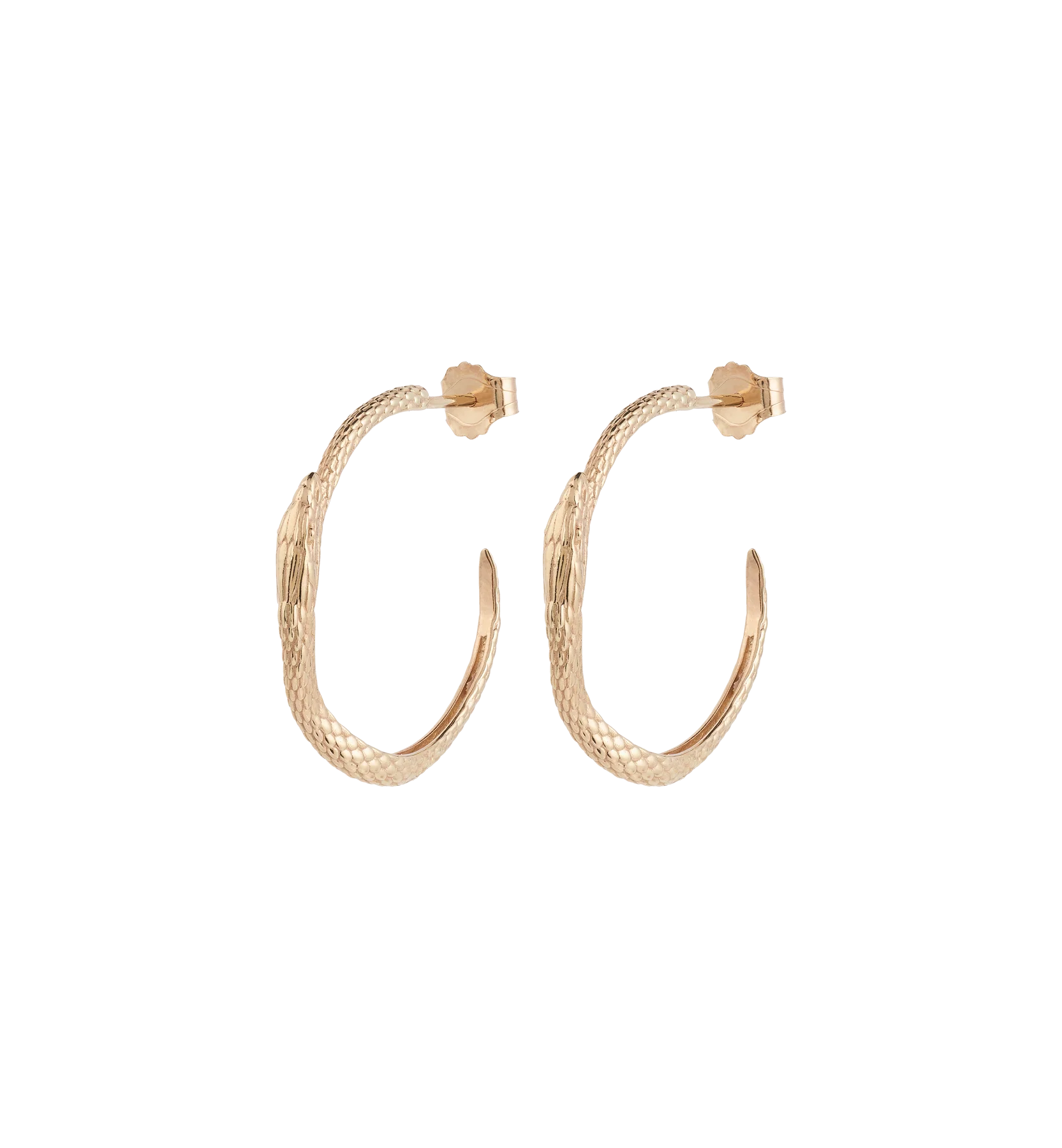Charmed Serpent Hoop Earrings 9K