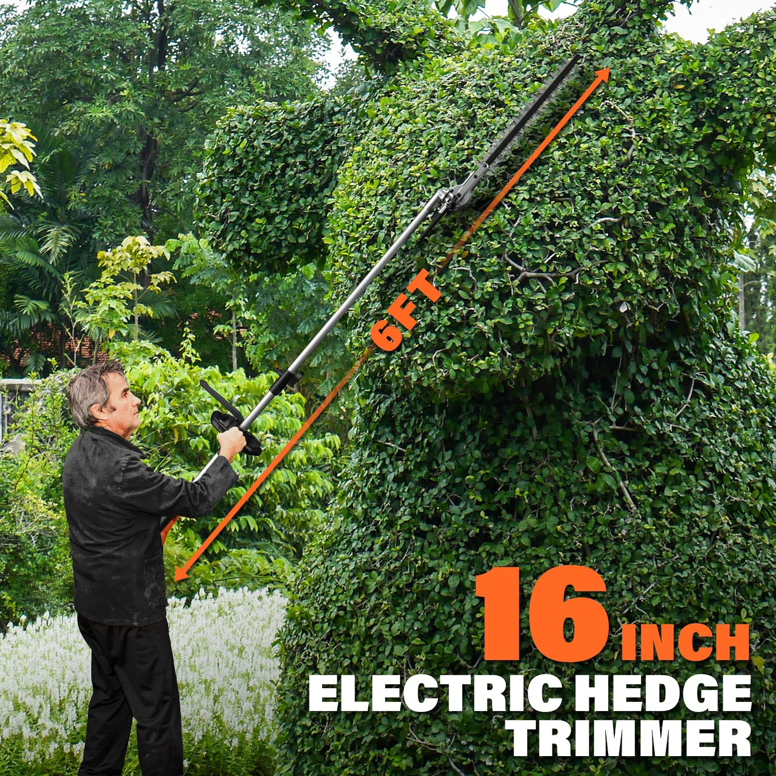 MAXLANDER 40V Cordless Weed Wacker, 4-in-1 Lawn Tool with Hedge Trimmer, 8-inch Pole Saw & Brush Cutter, 2×20V 4Ah Batteries & Charger Included - Image 3