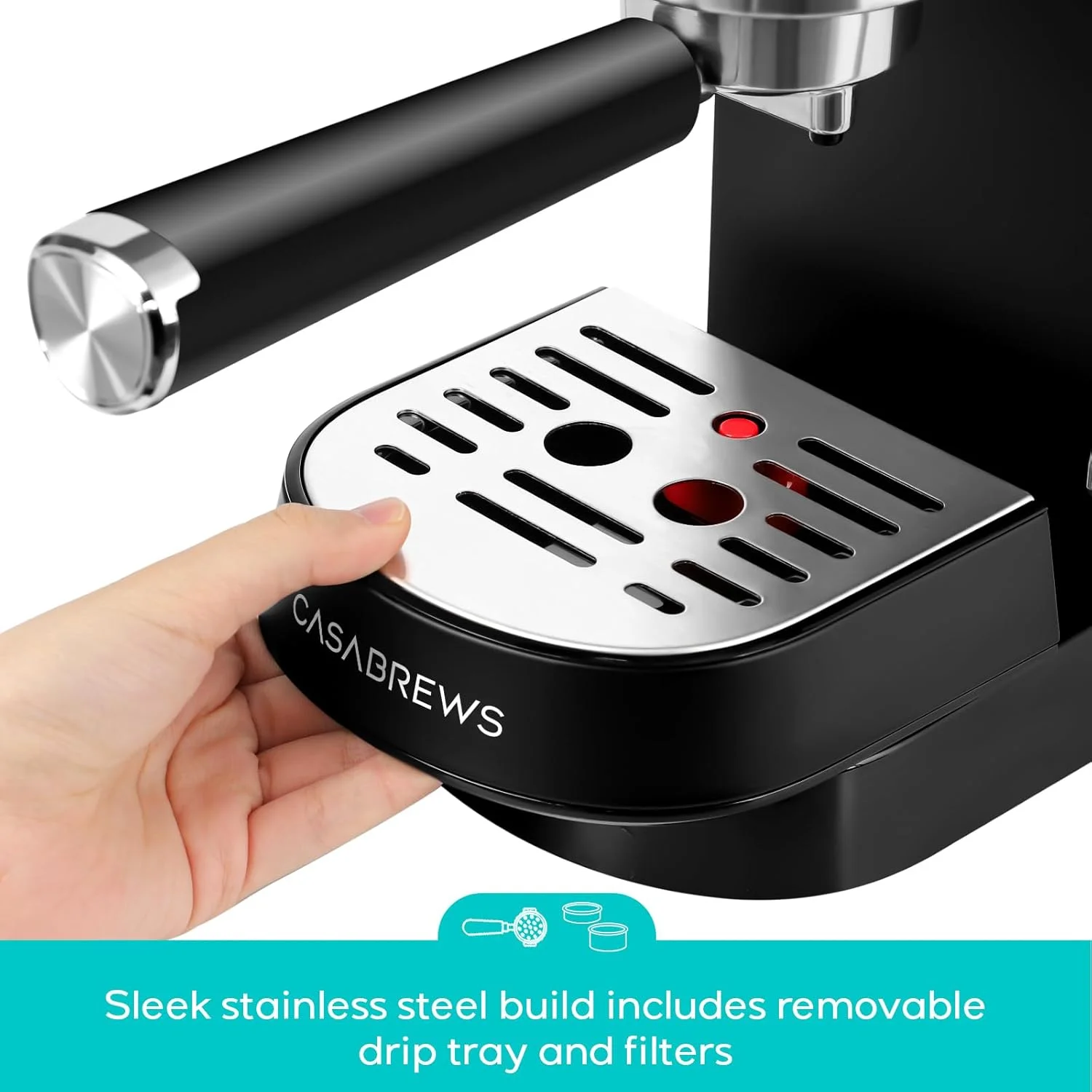CASABREWS CM5418 20-Bar Espresso Machine and Coffee Maker, Silver - Image 37