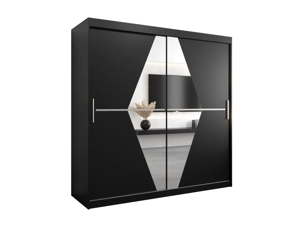 Armario Hogarmini de puertas correderas 200/200/62 2 puertas (negro/negro) vkth45795