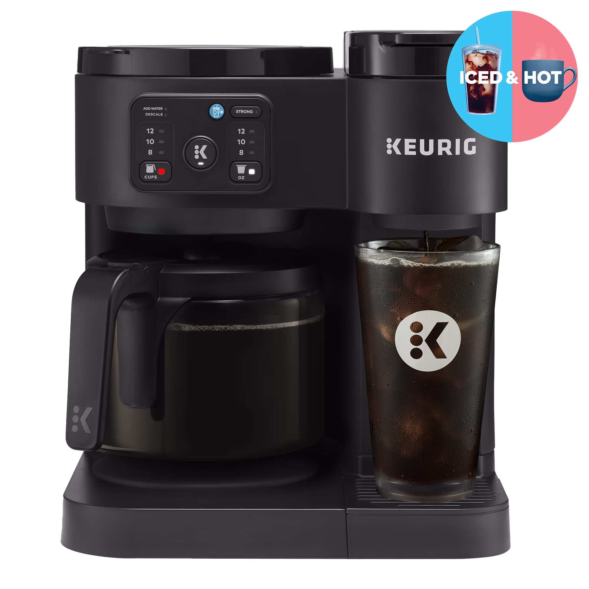 Keurig K-Duo Essentials, Hot & Iced Single-Serve K-Cup Pod Coffee Maker & Carafe,  Moonlight Grey