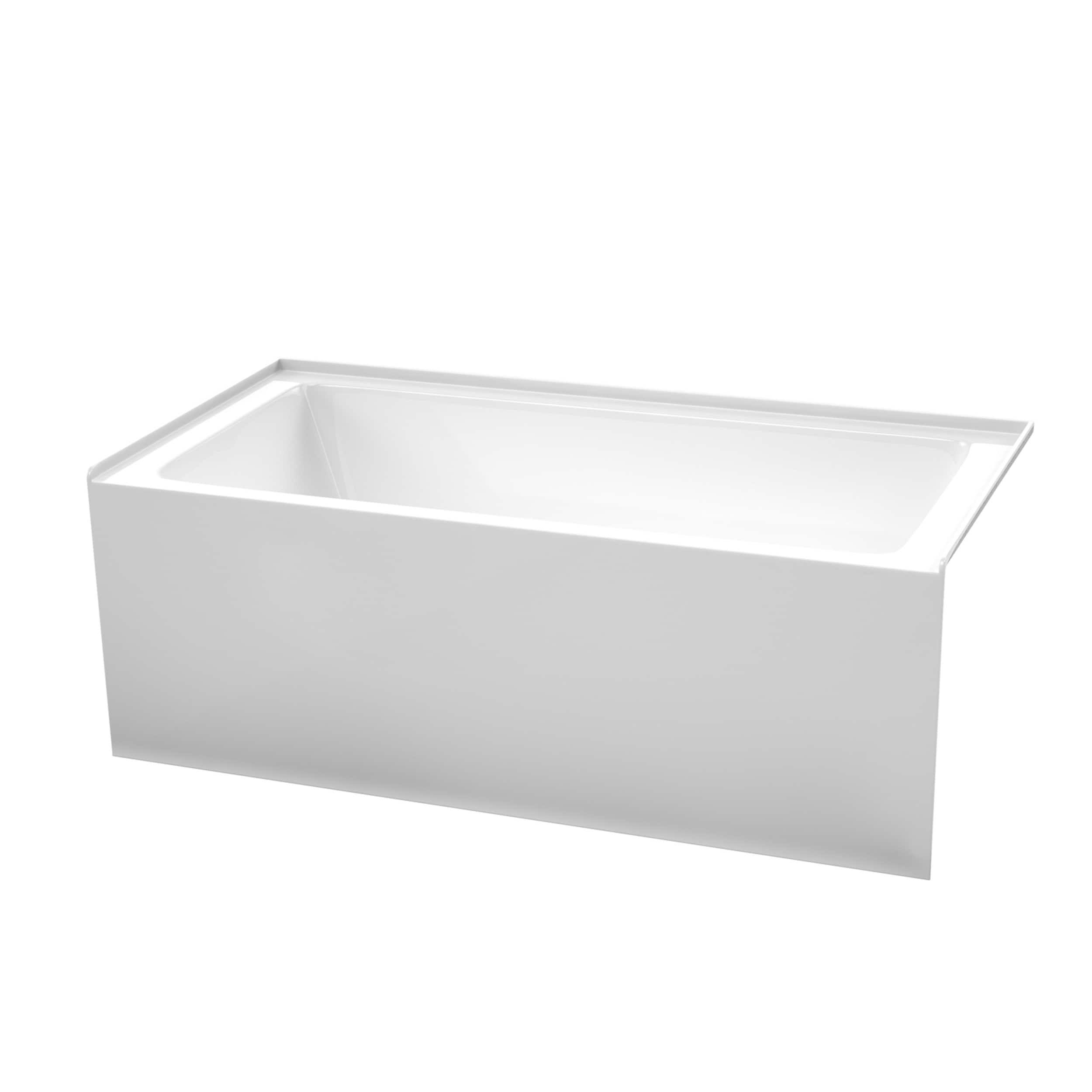 Wyndham Collection WCBTW16030RBNTRIM Grayley 60 x 30 inch Alcove Bathtub in White with Right-Hand Drain and Overflow Trim in Brushed Nickel(Brushed Nickel)