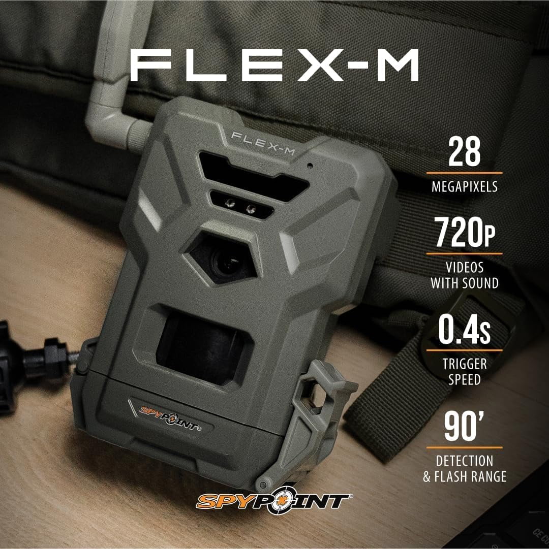 SPYPOINT Flex-m Twin Pack Cellular Trail Camera -C Hunting Trail Monitor with GPS, Night Vision, Dual-Sim LTE, IP65 Water-Resistant - Image 7
