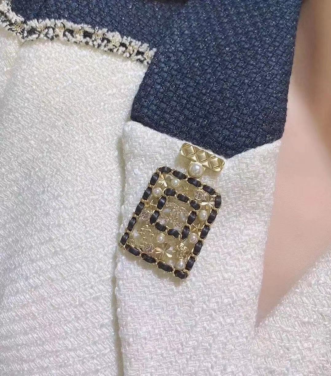 Chanel Leather Wrap Perfume Bottle Brooch - Original Replica Club
