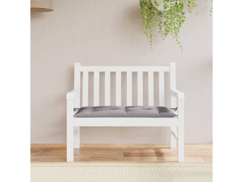 Cojín para banco de jardín tela gris 110x50x7 cm