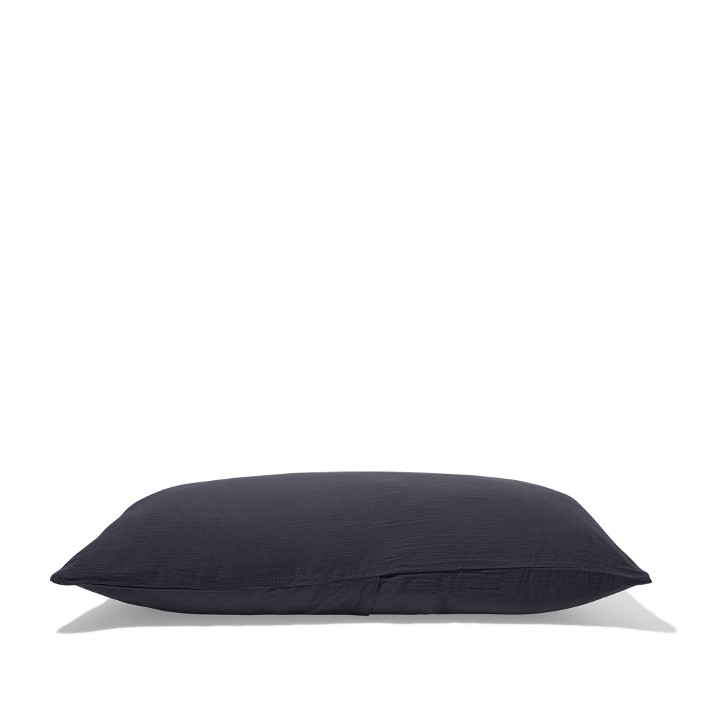 Coussin rectangle en gaze de coton - Gris Fusain