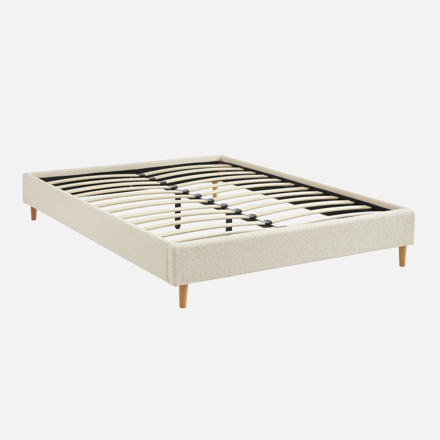 Milton - Cama con somier, acabado borreguito