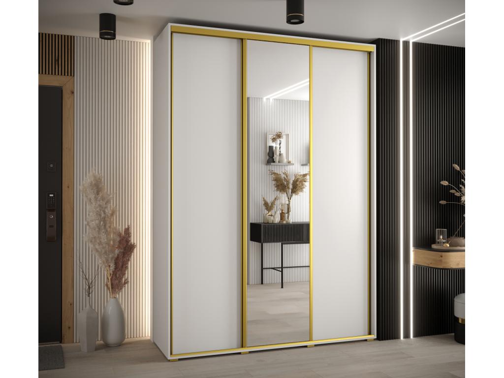 ARMARIO DAVOS 3 DE PUERTAS CORREDERAS 235,2/170/45 3 puertas (Blanco/Blanco/Oro)