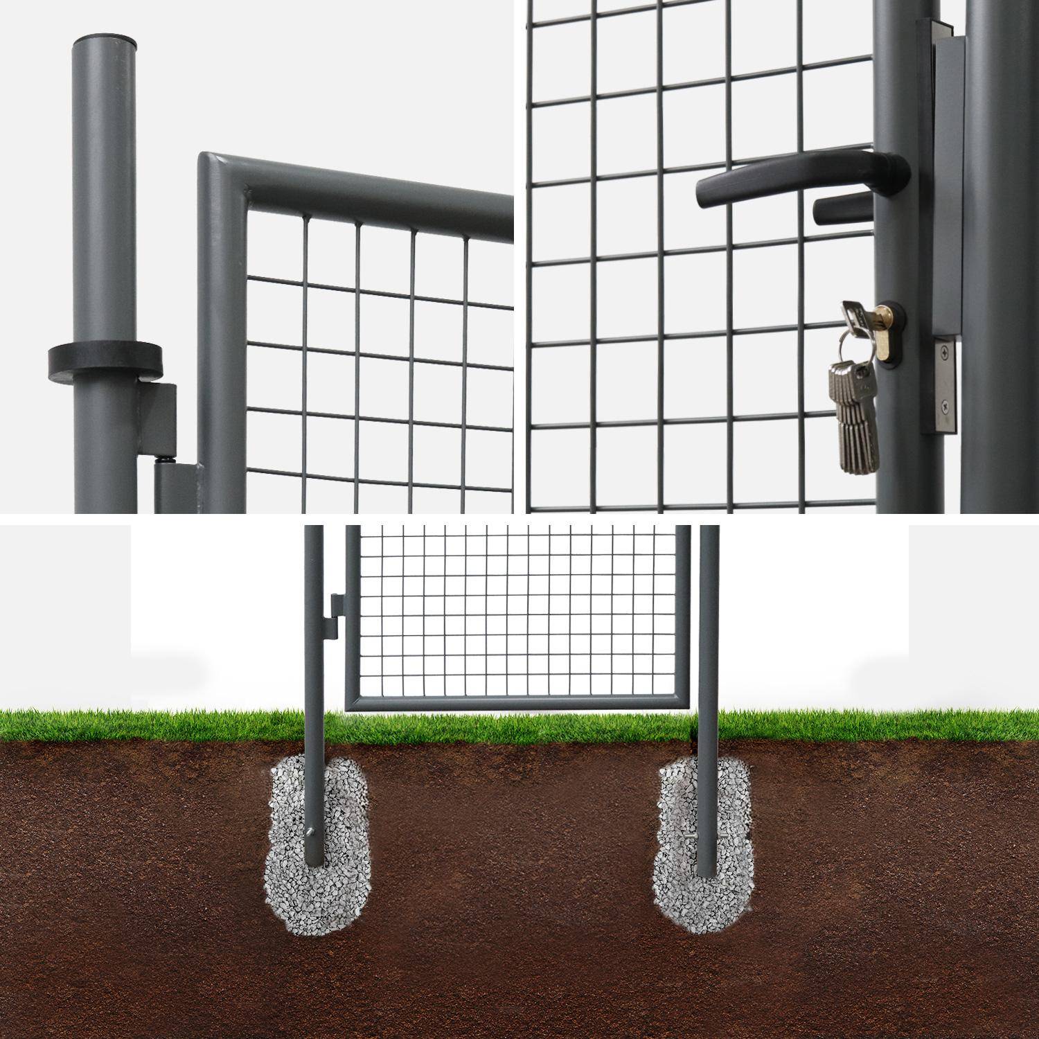 Portillon 150cm - Puerta de jardín de metal con cerradura