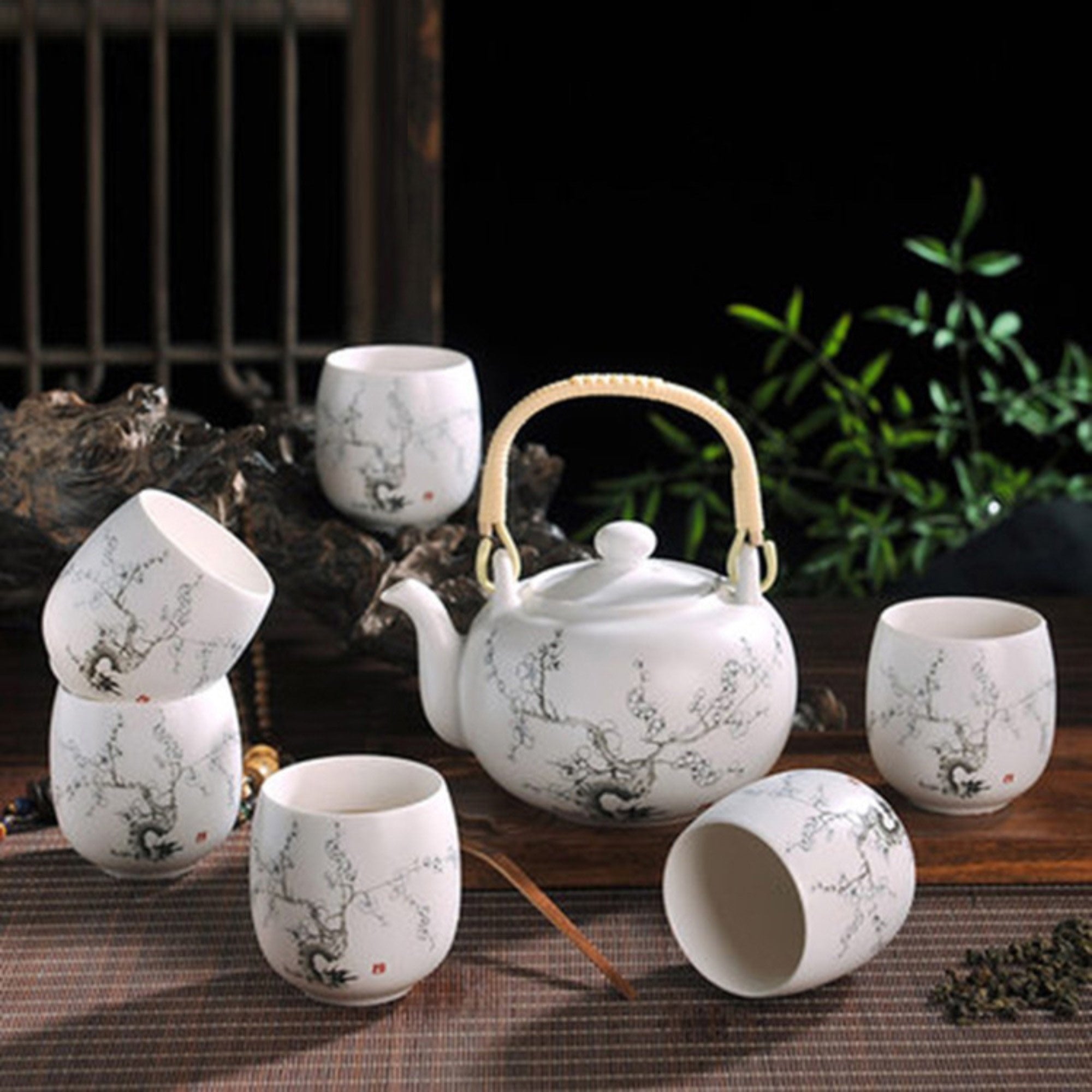 Fine Asianliving Chinese Theeservies Set 7 Porselein