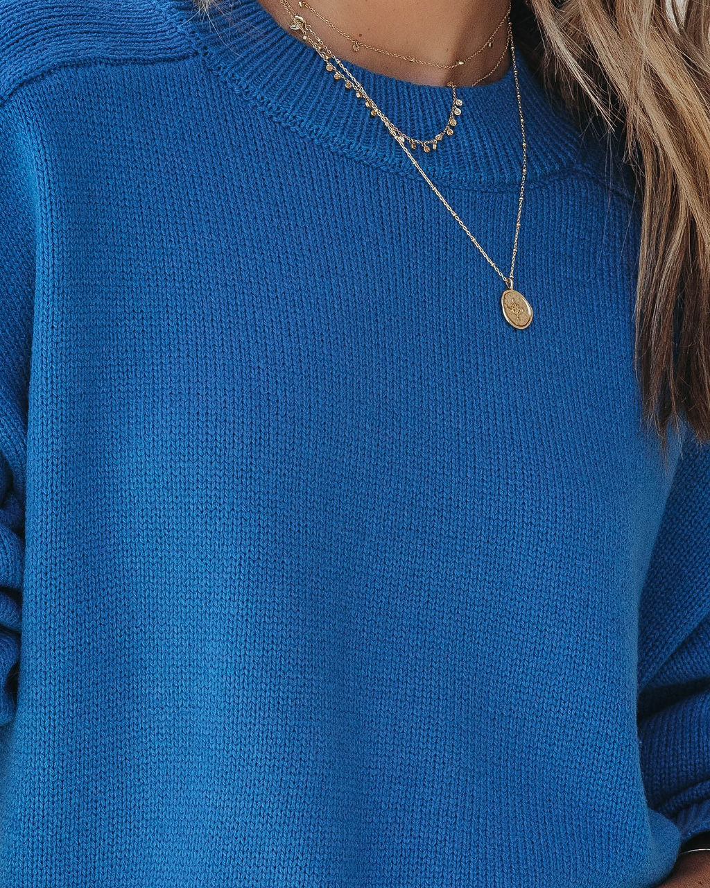 Cool Kind Knit Pullover Sweater - Cobalt - Se7enfashion