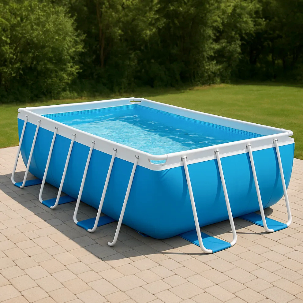 Piscina tubular rectangular Rectangular Piscina Sí Plástico/Metal 404x201x100 cm Azul FeTLFGs662kg