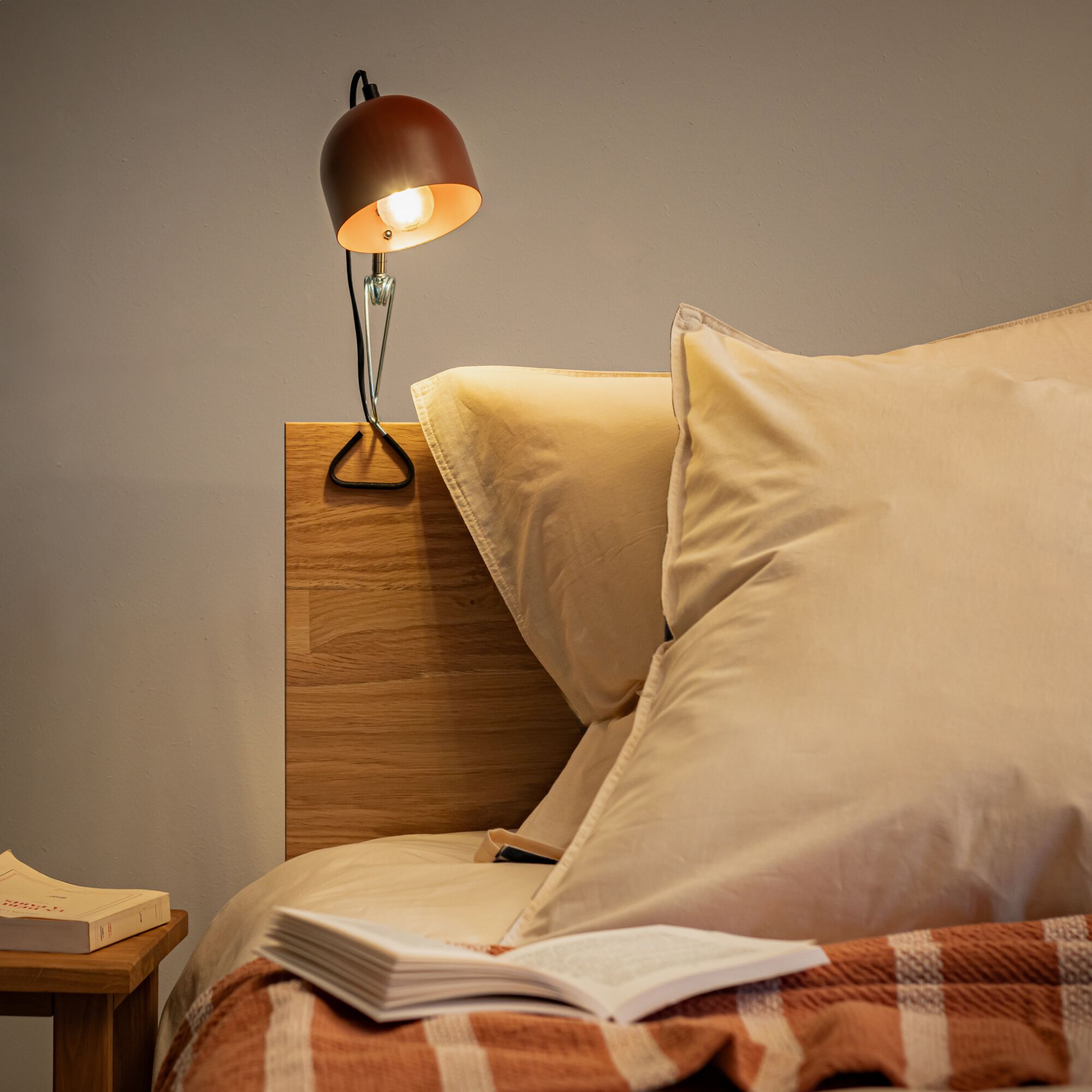 YONI - Lampe à pince électrifiée en acier H31cm - brun rustrel