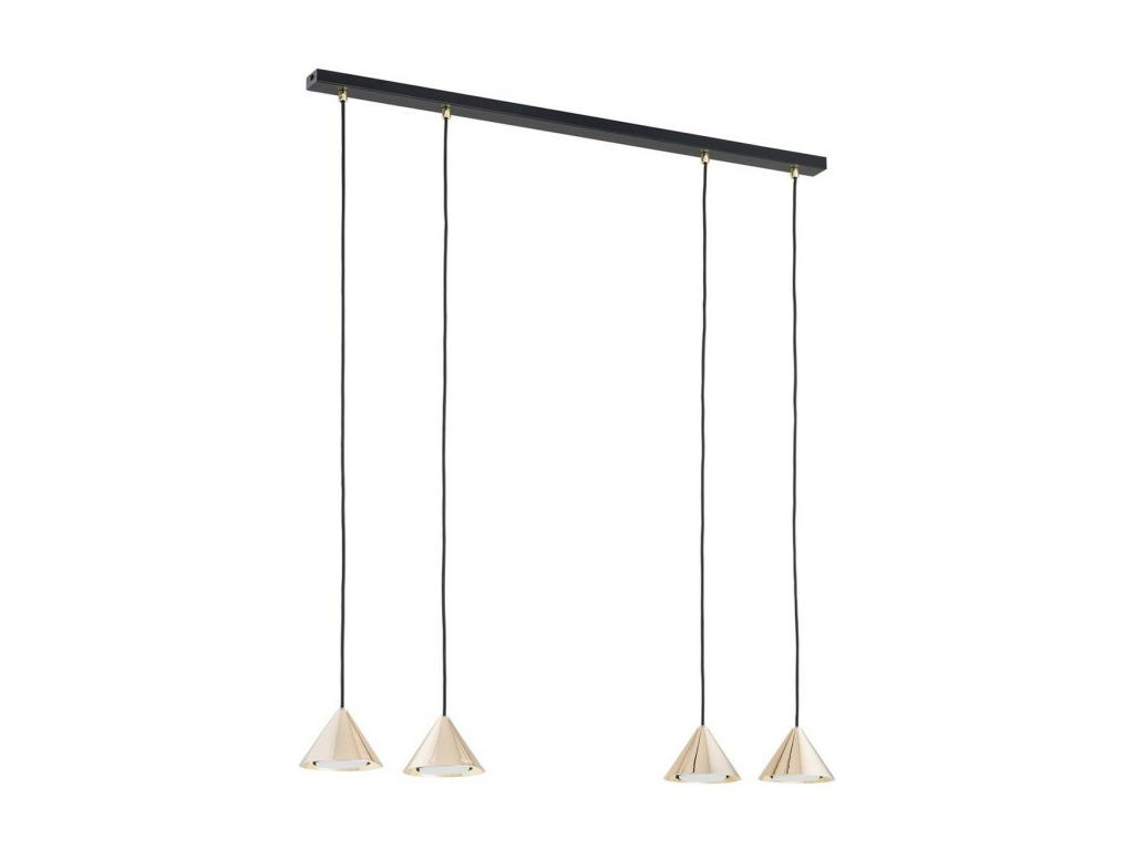 Lámpara de Suspensión Elit, Negro, Oro, 90x100x12 cm, Laocacasas