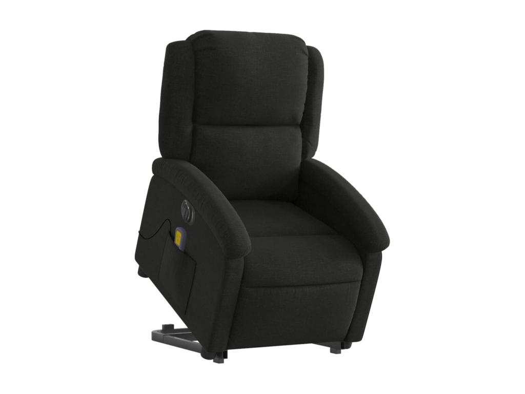 Sillón de masaje eléctrico reclinable elevable tela negro