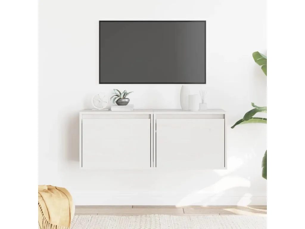 Armarios de pared 2 uds Homepleno maciza Homepleno blanco 45x30x35 cm 48035puqy