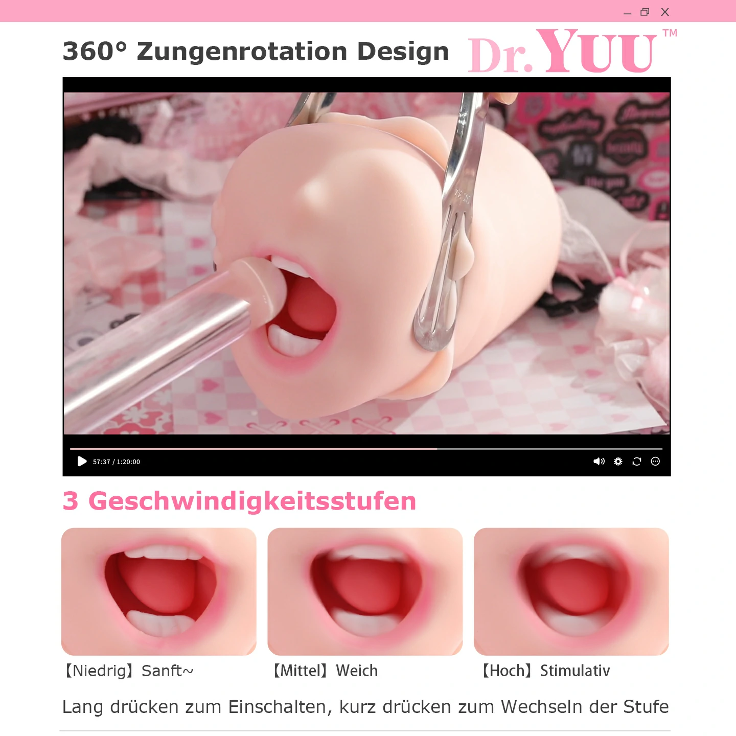 Dr.YUU elektrischer Zungen-Masturbator mit 360 Grad Oral-Stimulation und Vibration – Bild 3