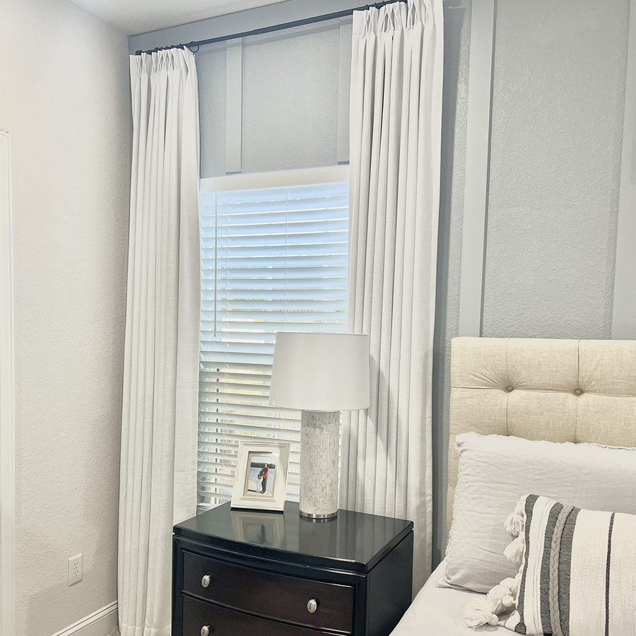 Lille Linen Blackout Curtains Pinch Pleated Memory Trained Drapes for Bedroom Living Room Home Hotel