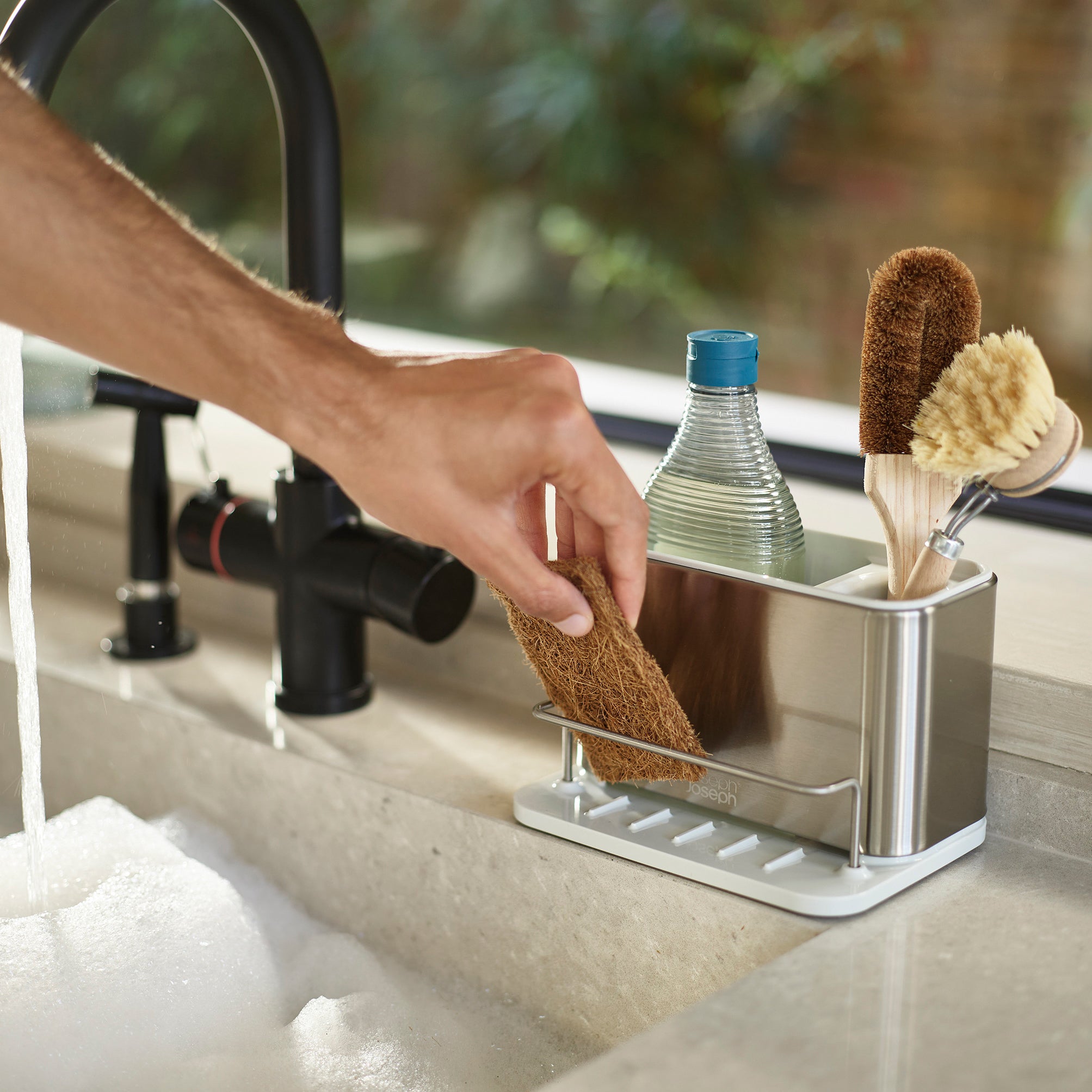 Joseph Joseph Surface RVS Gootsteenorganiser - Light Stone