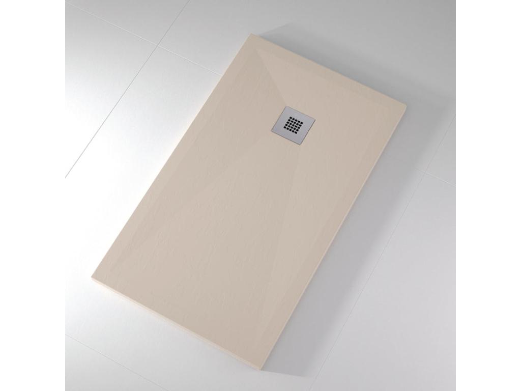 Plato de ducha pizarra ONDA CREMA 70x190 cm rejilla inox