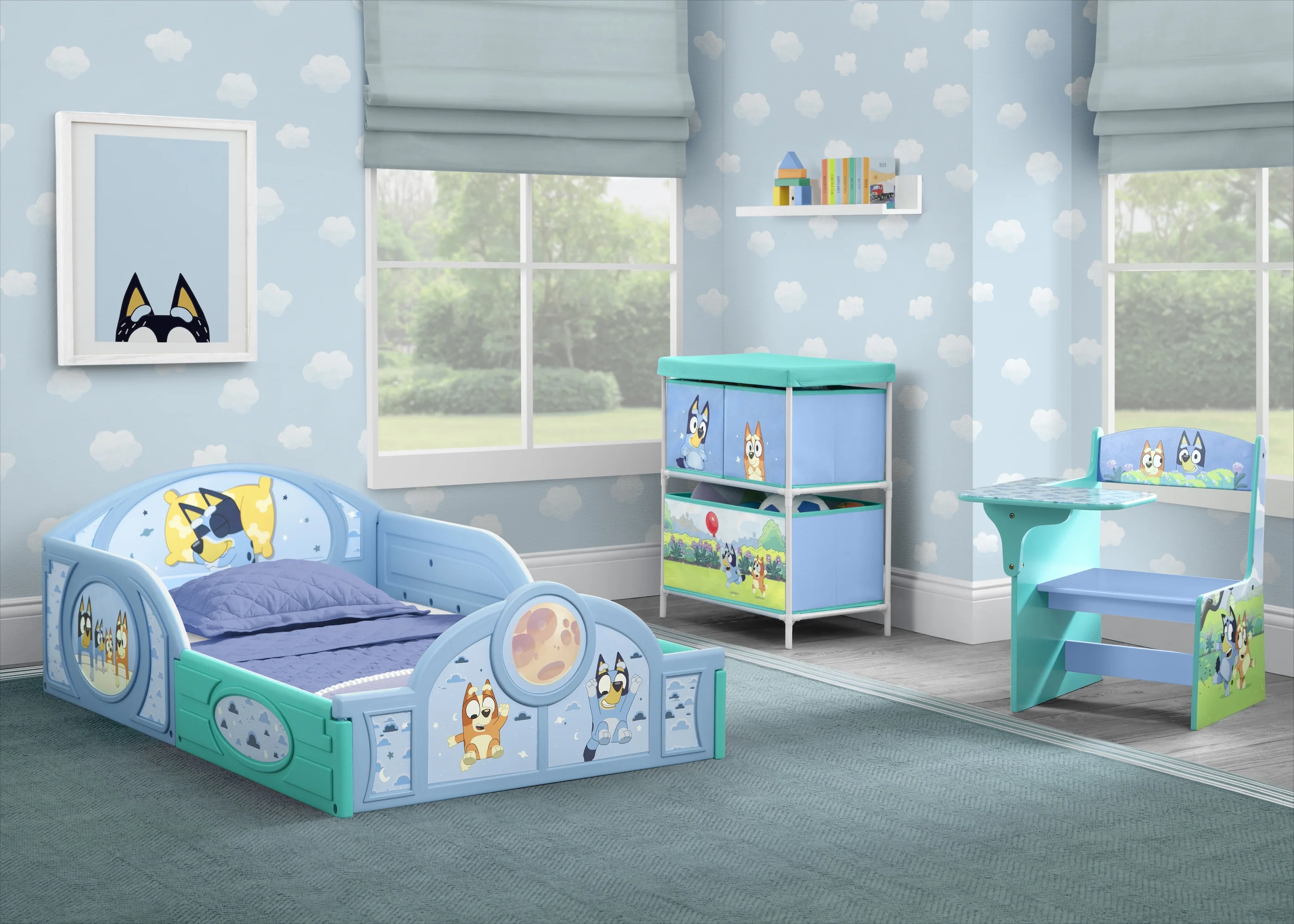 Bluey 3-Piece Toddler Bedroom Set by Delta Children, Blue - Image 2