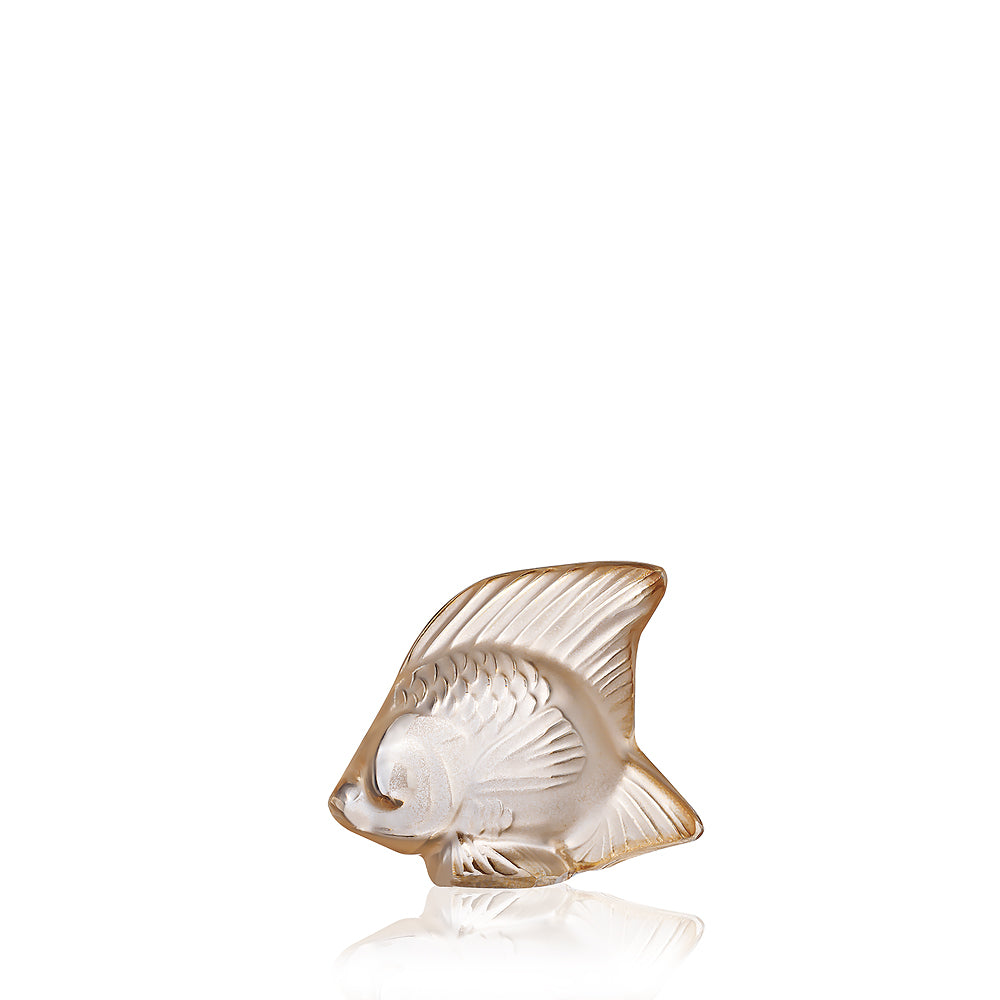 SCULPTURE POISSON - CRISTAL LUSTRÉ OR