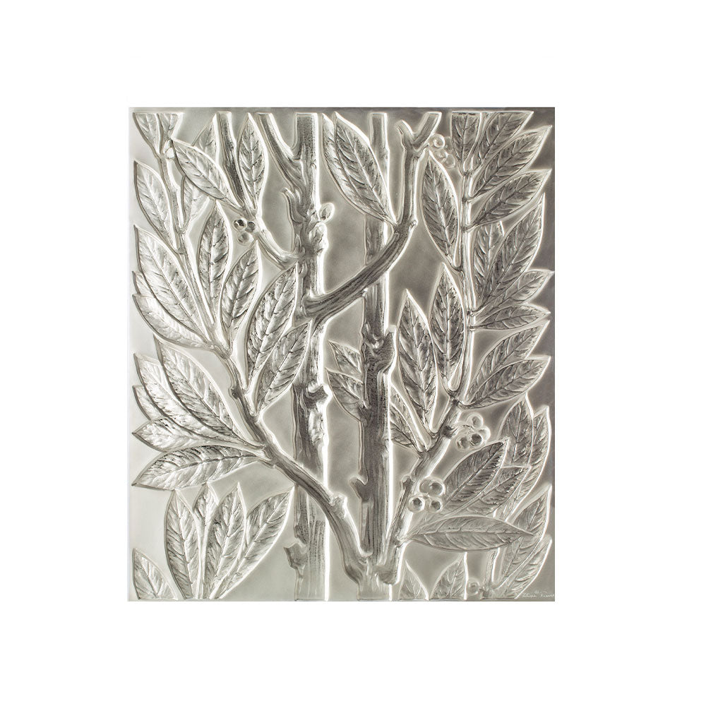 PANNEAU DÉCORATIF LAURIERS - CRISTAL INCOLORE, MIROITÉ