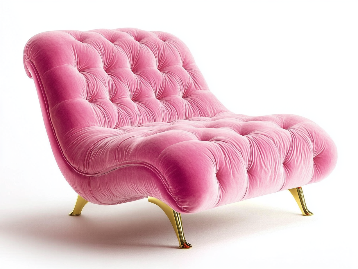 Sofá moderno de terciopelo rosa elegancia para sala de estar 150x80cm