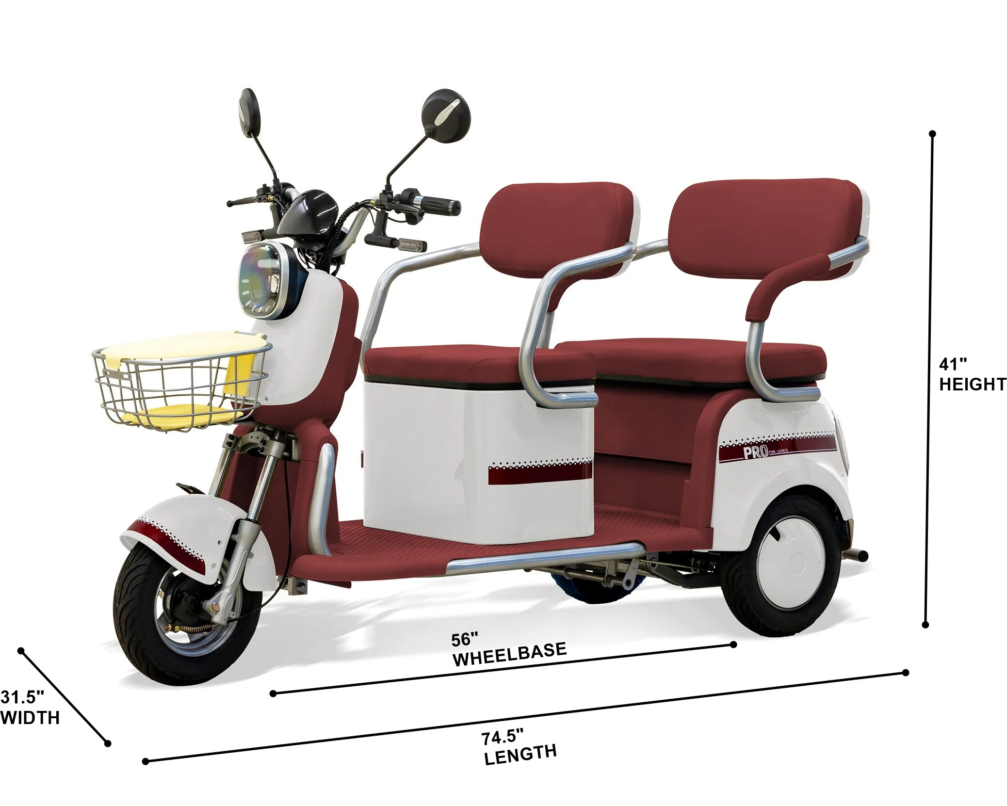 Massimo MGC E-Trike 3-Wheel Electric Cart – 17 MPH, 2-Seater Adult Scooter – Blue - Image 47