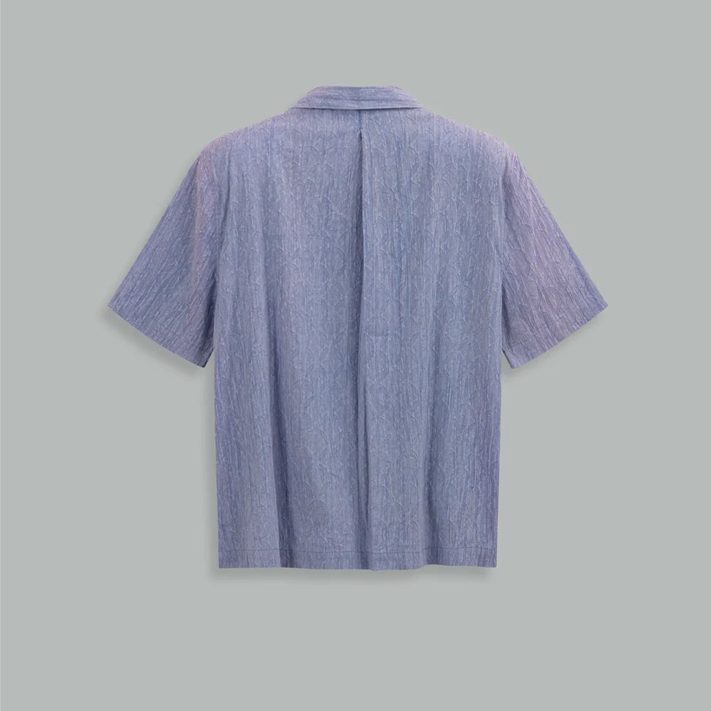 Caleb - Chemise Bleached Flower - Bleu